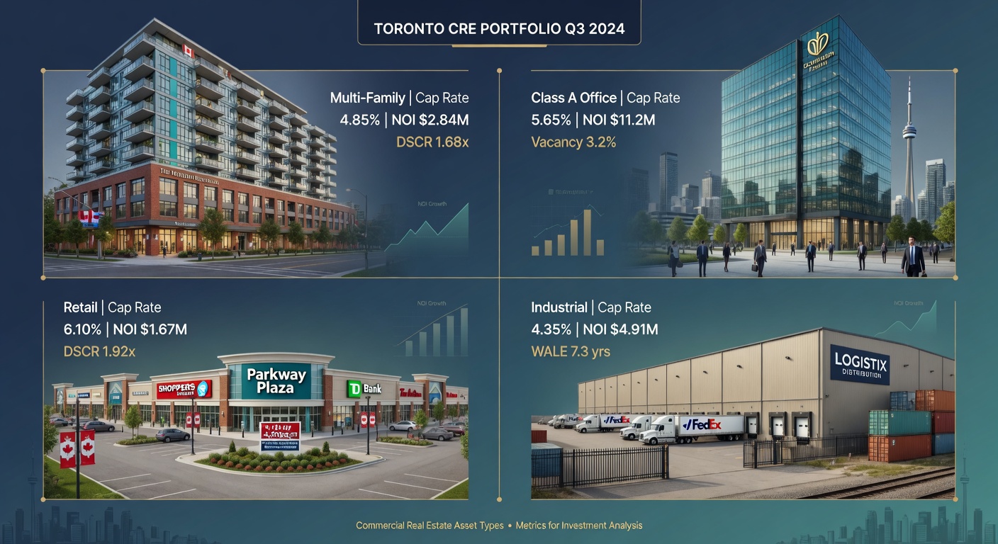 Toronto commercial property types: multi-residential, office, retail, industrial